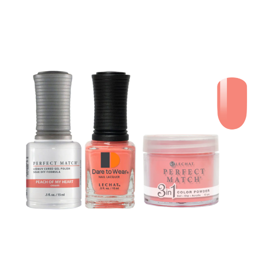 Lechat Dip, Gel, Polish Trio Peach Of My Heart #272, 3pc Bundle