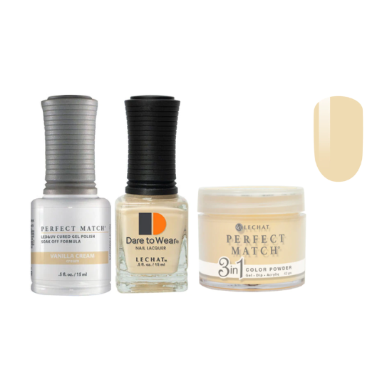 Lechat Dip, Gel, Polish Trio Vanilla Creasm #274, 3pc Bundle