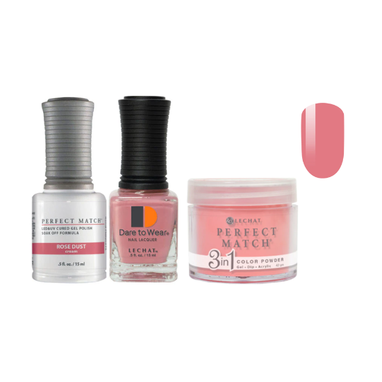 Lechat Dip, Gel, Polish Trio Rose Dust #275, 3pc Bundle