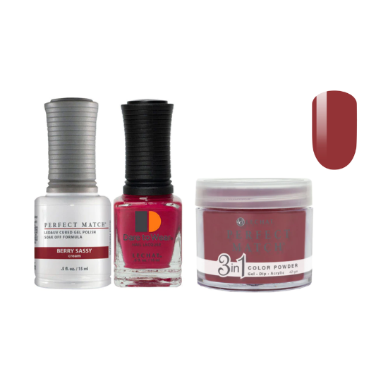 Lechat Dip, Gel, Polish Trio Berry Sassy #276, 3pc Bundle