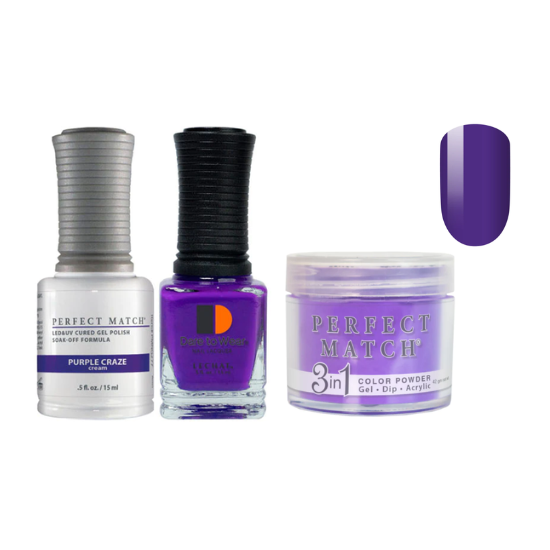 Lechat Dip, Gel, Polish Trio Purple Craze #277, 3pc Bundle