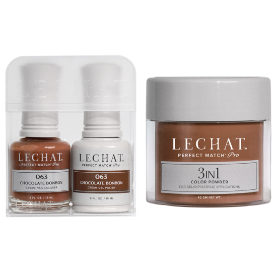 Lechat Perfect Match Pro Trio #63 Chocolate Bonbon, 3pc Bundle