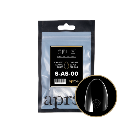 APRÉS  Sculpted  Almond Short Size 00, Refill Tips