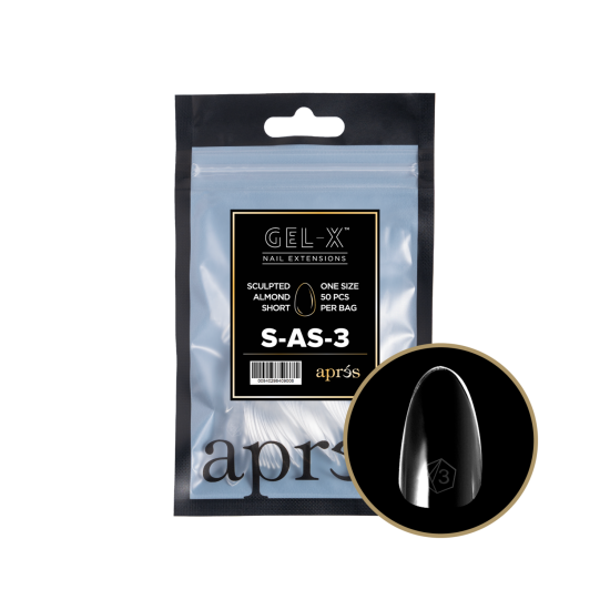 APRÉS  Sculpted Almond Short Size 3, Refill Tips