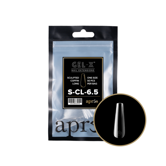 APRÉS  Sculpted Coffin Long Size 6.5, Refill Tips