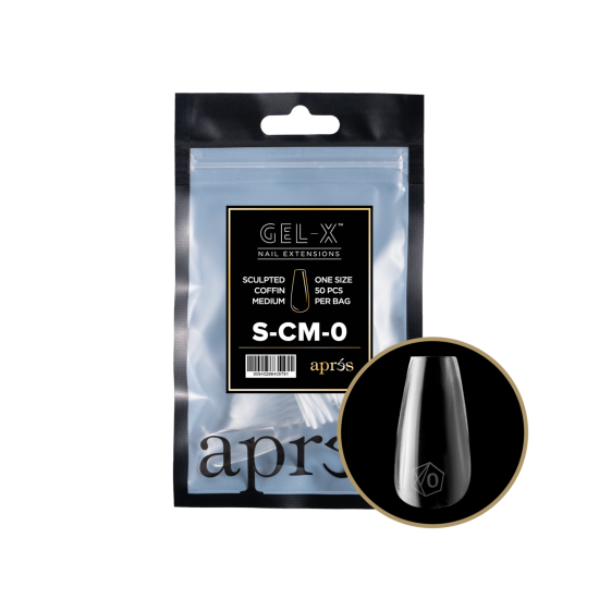 APRÉS  Sculpted Coffin Medium Size 0, Refill Tips