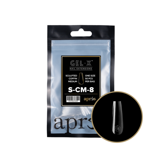 Apres Gel X Sculpted Coffin Medium Size 8 Refill Tips
