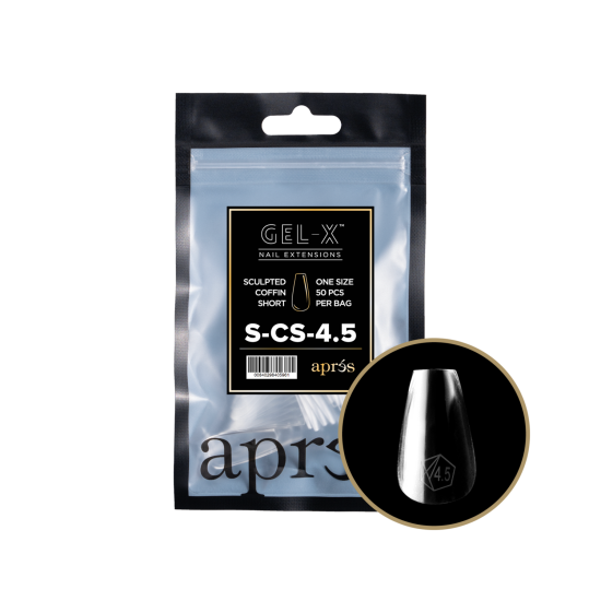 APRÉS  Sculpted Coffin Short Size 4.5, Refill Tips
