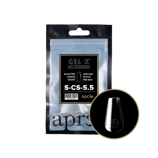 APRÉS  Sculpted Coffin Short Size 5.5, Refill Tips