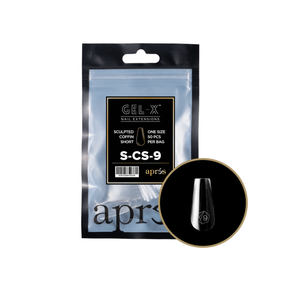 APRÉS  Sculpted Coffin Short Size 09, Refill Tips