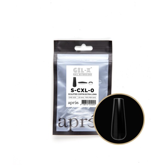 Après Gel-X Sculpted Coffin XL Size 0, Refill Tips