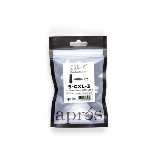 Après Gel-X Sculpted Coffin XL Size 3, Refill Tips