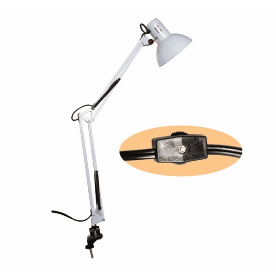 Swing-Arm Salon Light 303 White (Bulb Not Included)