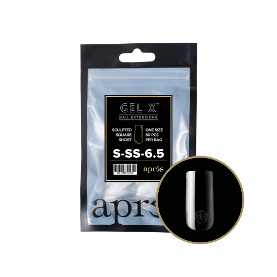 APRÉS  Sculpted Square Short Size 6.5, Refill Tips