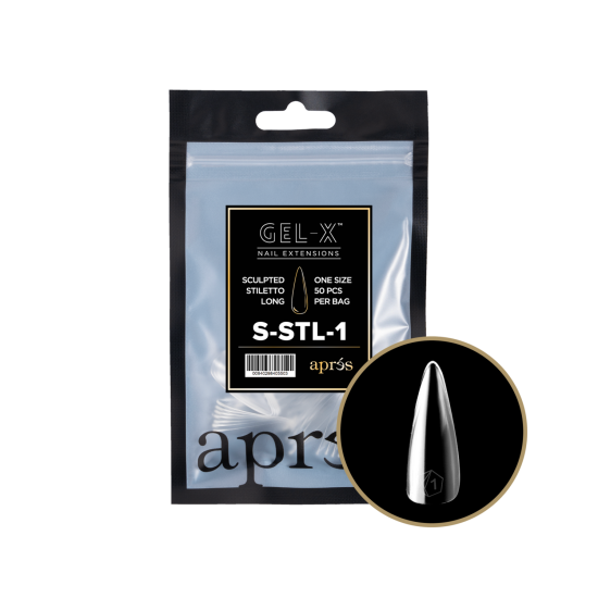 APRÃ‰S Gel-X Sculpted Stiletto Long Size 1, Refill Tips