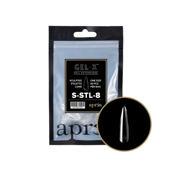 APRÉS  Sculpted Stiletto Long Size 08, Refill Tips