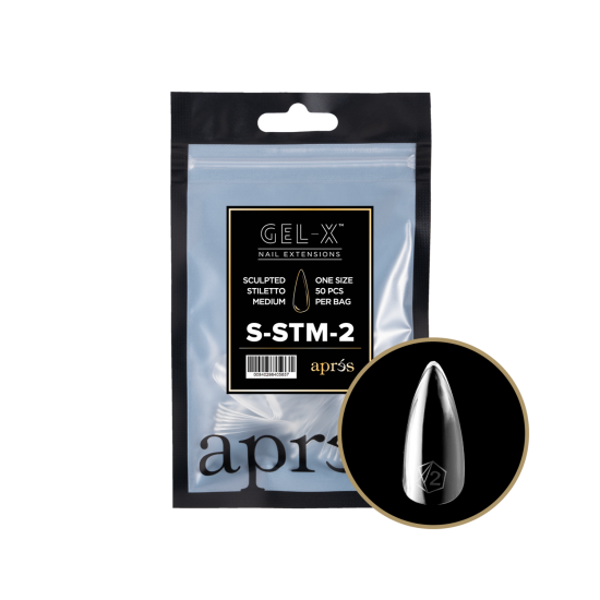 Apres Gel X Sculpted Stiletto Medium Size 2 Refill Tips