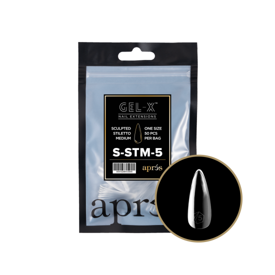 Apres Gel X Sculpted Stiletto Medium Size 5 Refill Tips