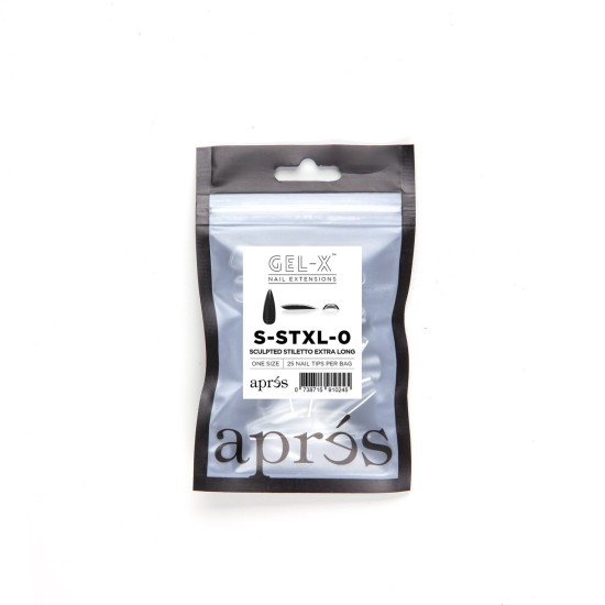 APRÃ‰S Gel-X Sculpted Stiletto XL Size 0, Refill Tips