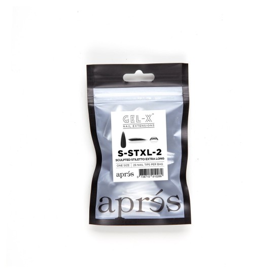 APRÃ‰S Gel-X Sculpted Stiletto XL Size 2, Refill Tips