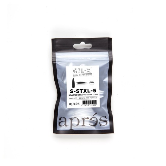 APRÉS Gel-X Sculpted Stiletto XL Size 5, Refill Tips