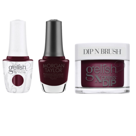 Gelish Dip, Gel, Polish Trio #465 Tartan The Interruption, 3pc Bundle