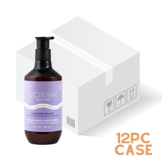 Voesh Vegan Body & Hand Creme Lavender Relieve, 12pc Case