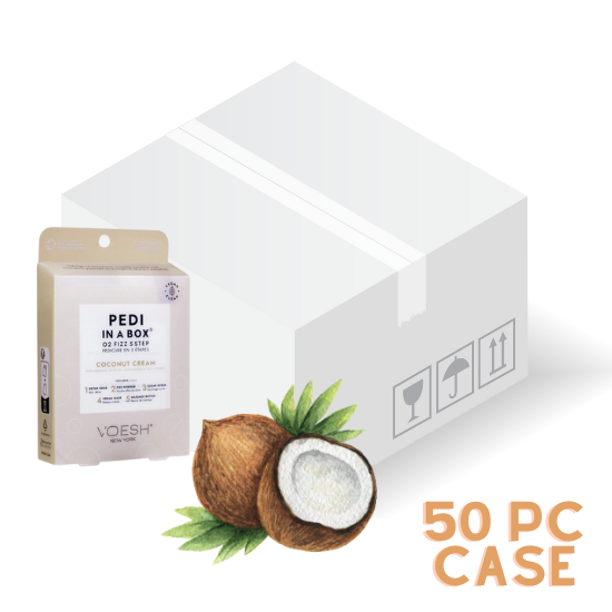 Voesh Pedi In A Box O2 Fizz Coconut Cream 5 Step, 50pc Case