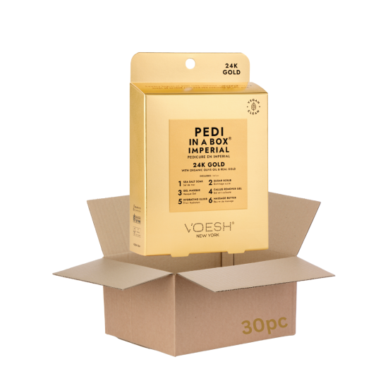 Voesh Pedi in a Box Imperial 24K Gold 6 Step, 30pcs