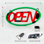 LED Open Sign Oval Red/Green 12