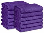 100% Cotton Towels Purple Double-stitched 16