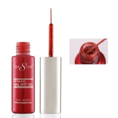 Cre8tion Nail Striper Gel #28 Red Glitter 0.33 fl oz