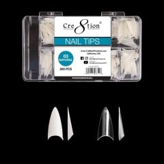 Cre8tion Tip in Box 500pcs Short Stilleto #03 Clear