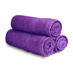 100% Cotton Towels Purple Double-stitched 16"x 27" , 12pc/pack