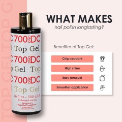 DND Gel Top Coat #700 & Gel Base Coat #800 2pc, 32 fl oz Value Size