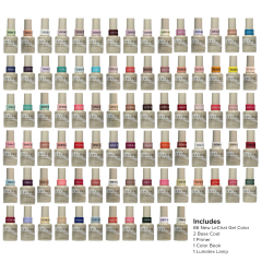Lechat Gel Polish Full Set, Color & Top In One Coat, 89pc Bundle