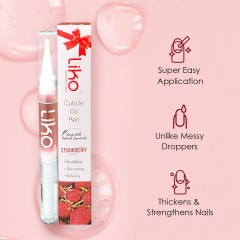 Liko Cuticle Pen Strawberry, 0.1 fl oz Nail Cuticle Protector - Contains Vitamin E