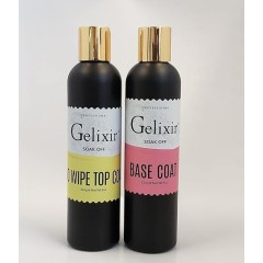 Gelixir No Wipe Top Coat & Base Coat 8oz