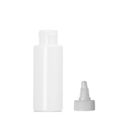 No Print Plastic Empty Bottle 2oz w/twist cap