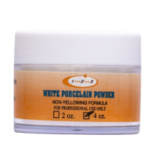 1-2-3 White Porcelain Acrylic Powder 4oz