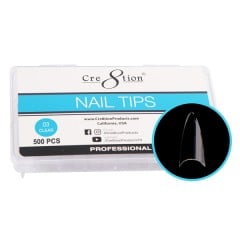 Cre8tion Tip in Box 500pcs Short Stilleto #03 Clear