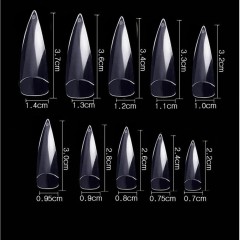 Cre8tion Tip in Box 500pcs Curve Long Stiletto #9 Clear