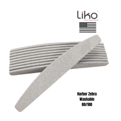 Liko Nail Files Harbor Zebra 80/100, 50ct Premium Washable
