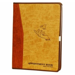Daniel Stone 4-Column Refillable Leather Appointment Book Beige-Tan