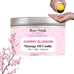 Bare Soak Massage Oil Candle Cherry Blossom 6oz 36pcs