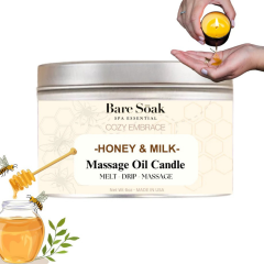 Bare Soak Massage Oil Candle Honey&Milk 6oz 36pcs