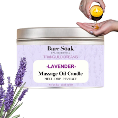 Bare Soak Massage Oil Candle Lavender 6oz 36pcs