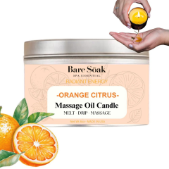 Bare Soak Massage Oil Candle Orange Citrus 6oz 36pcs