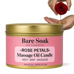 Bare Soak Massage Oil Candle Rose Petals 6oz 36pcs