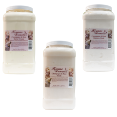 Keyano Champagne & Rose 3pc Set Butter Cream, Mask, Scrub 1Gal